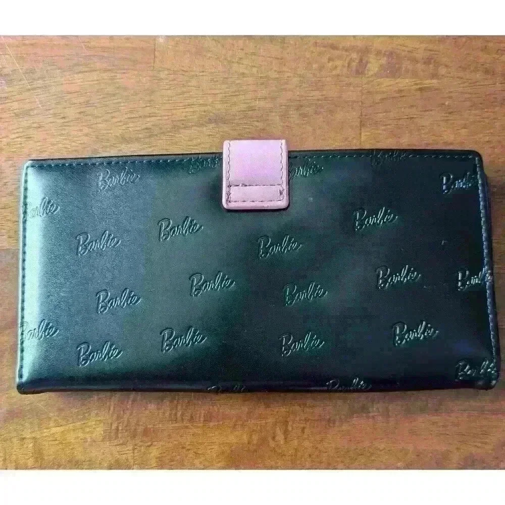 Black and Pink Barbie Wallet Button Closure Miniso - Picture 3 of 5